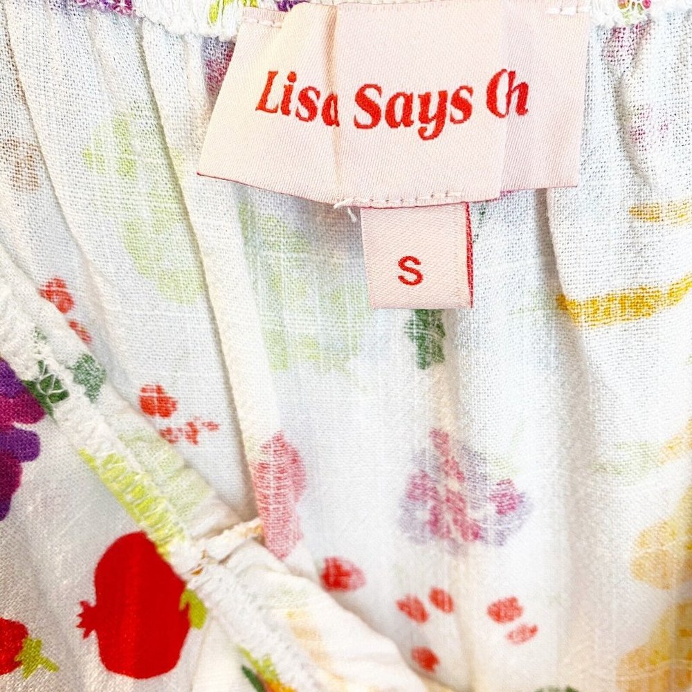 Lisa Says Gah Joni Farmers Market Fruit Food Print Maxi Dress Size Small - Picture 4 of 10